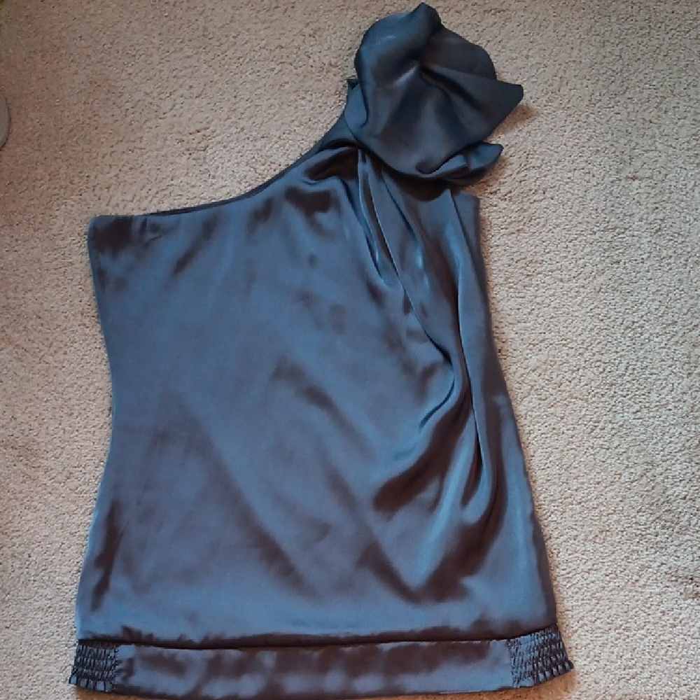 Ricki's Charcoal Gray One Shoulder Bow Top